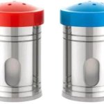 Stainless Steel Salt Pepper Set, For Home, Size : 11 X 14 Cm (Dia X H)