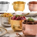 Serving Bowl Hammered Copper Plated