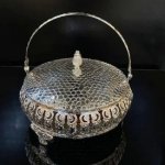 Stainless Steel Silver Plated Fruit Basket 8 Inch for Gifting