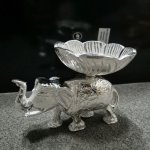 Resin Silver Bowl Elephant, Packaging Type : Box