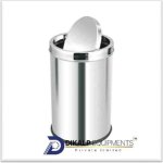 Stainless Steel Swing Dustbin, Color : Silver