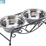 Stainless Steel Double Dinner Wire Stand With Bowl