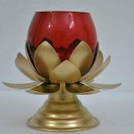 Polished Iron Tea Light Candle Holder, Shape : Round