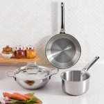 Stainless Steel Triply Cookware, Color : Silver
