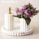 White Marble Manual Soap Dispenser, Capacity : 400-500ml