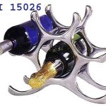 Polished Metal Wine Bottle Holder, Color : Silver