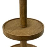 Polished Wooden Cake Stand, Color : Rustic Brown