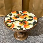 Printed Polished Wooden Epoxy Cake Stand, Color : Multicolor