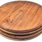 Wrightwood Plain Polished Wooden Plate, Color : Brown