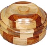 Wooden Polished Stainless Steel Casserole