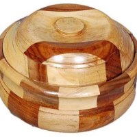 Wooden Polished Stainless Steel Casserole 10 Inch