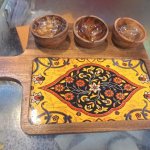 Wooden Serving Platter Set with 3 Bowl